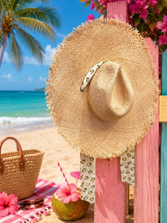 NWT Tory Burch Straw Sun Hat main image 5